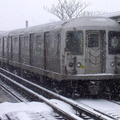 R-42 4666 @ Livonia Av (L). Photo taken by Brian Weinberg, 02/17/2003. This was the Presidents Day Blizzard of 2003.