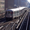 R-62A @ 125 St (1). Train is traveling northbound and is switching from the middle track to the northbound track. Photo taken by